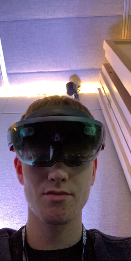 Me wearing an AR headset